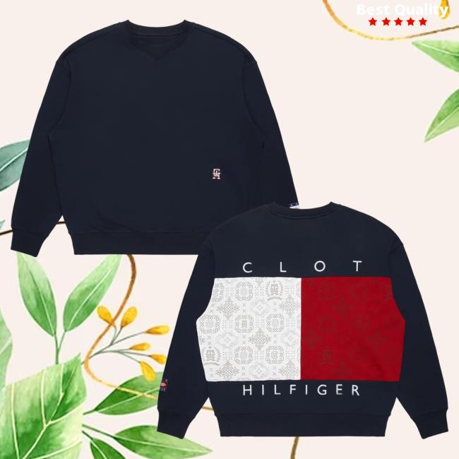 Official Juice Store Merch Tommy X Clot Flag Pull Over Hoodie - Eng (Navy) Juicestore Apparel Clothing Shop