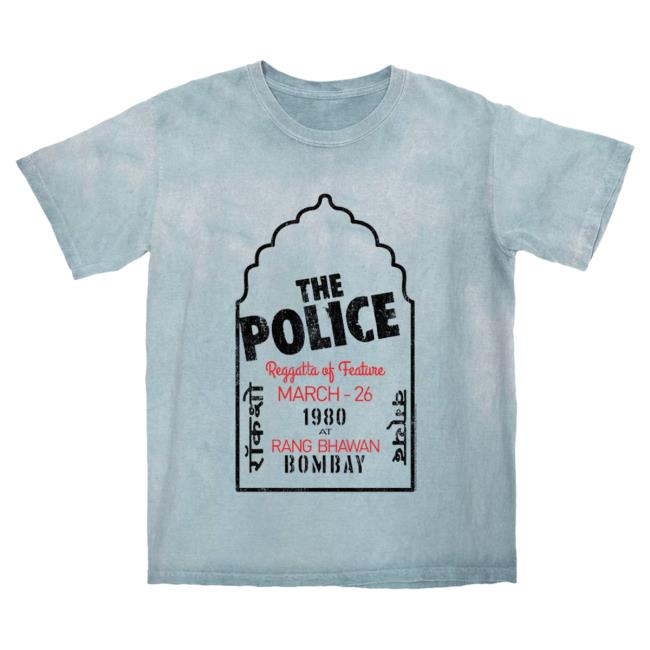Official Merch Bar The Police Band Bombay 1980 Concert Color Blast T Shirt MerchBar ThePolice