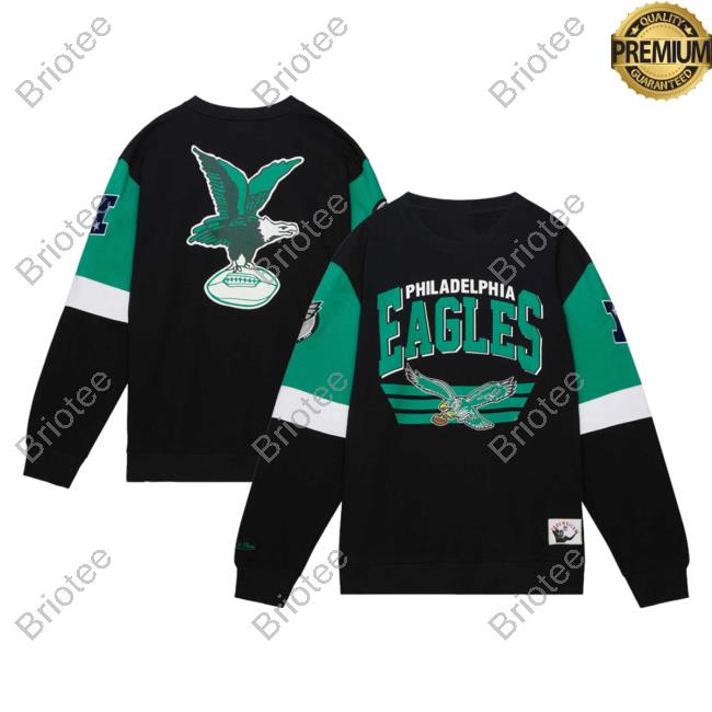 Official PhiladelphiaEagles Clothing Merch Store Shop Mitchell & Ness Black Philadelphia Eagles Gridiron Classics Allover 3.0 Hoody 3D All Over Print