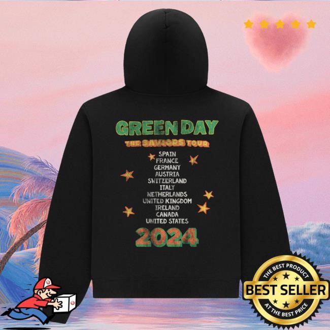 Greenday Airplane Heart Grenade Tour Long Sleeve Hoodie