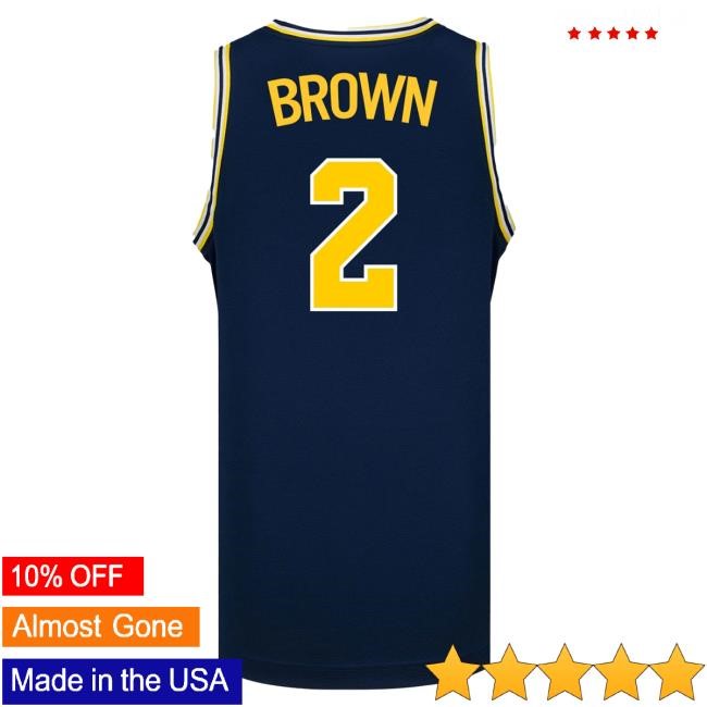 Michigan Wolverines #2 Macy Brown Student Athlete Blue Women's Basketball Jersey Tshirt | The M Den Official Merch Store Shop