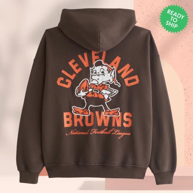 Official Abercrombie And Fitch Shop Cleveland Browns Graphic Popover Hoodie