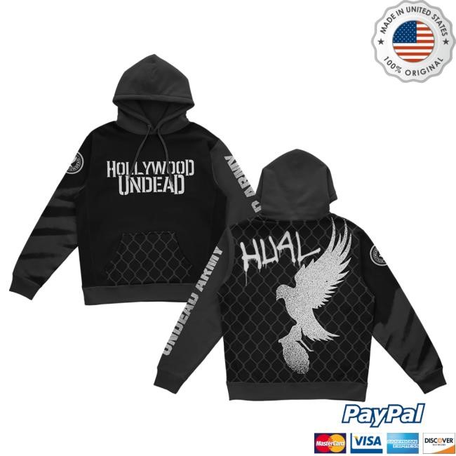 Official Hollywood Undead Merch Store HU4L Attractive Hoodie (Black) HollywoodUndead