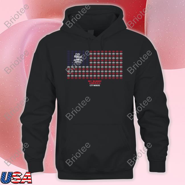 City Morgue Merch City Morgue My Bloody America Flag Crewneck Sweatshirt Citymorgueofficial