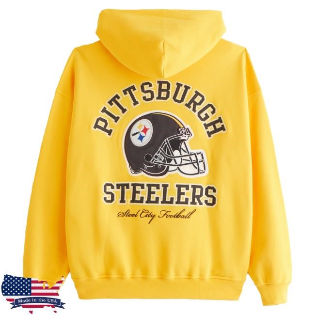 Official Abercrombie And Fitch Apparel Pittsburgh Steelers Graphic Hoodie