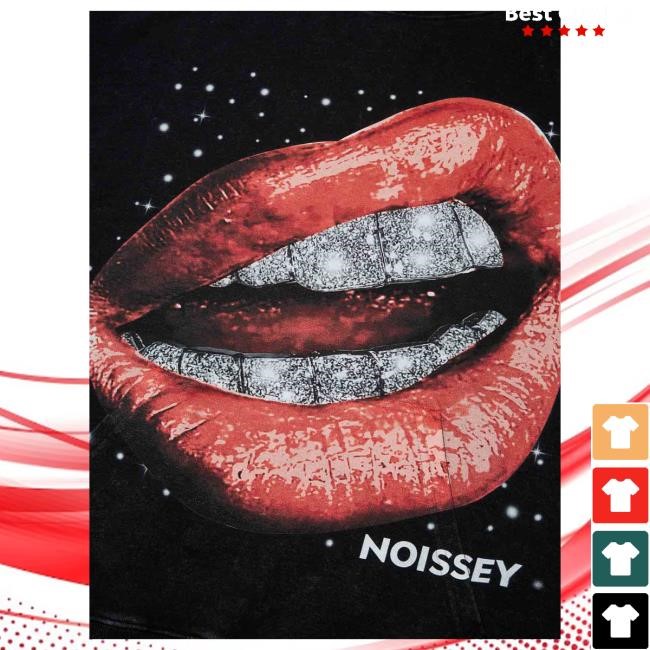 Official Noissey Merch Noissey High quality Dazzling Red Lips Starry Print Black Washed Hoodies