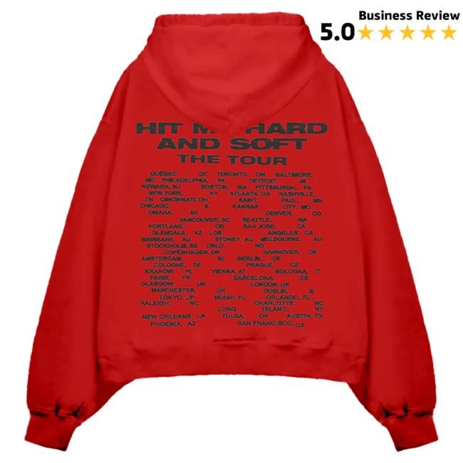 Billie Eilish Shop How To Bend Hit Me Hard And Soft The Tour Red Hoodie