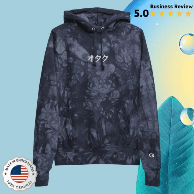 Official Yujin Clothing x Champion Otaku Tie Dye Hoodies Navy Tie-Dye
