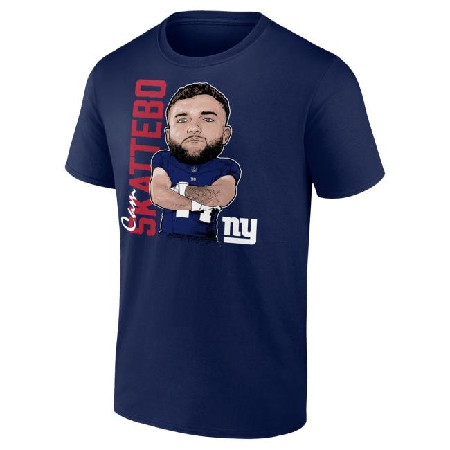 Official New York Giants Bulls Men's Cam Skattebo Navy New York Giants Rookie Illustration New Shirt NewYorkGiants