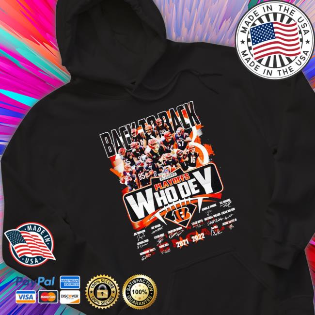 Cincinnati Bengals Back To Back Playoffs Who Dey Crewneck Sweatshirt