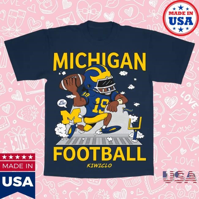 Official Kiwiclo X Bryce Underwood Michigan Football Navy Tee