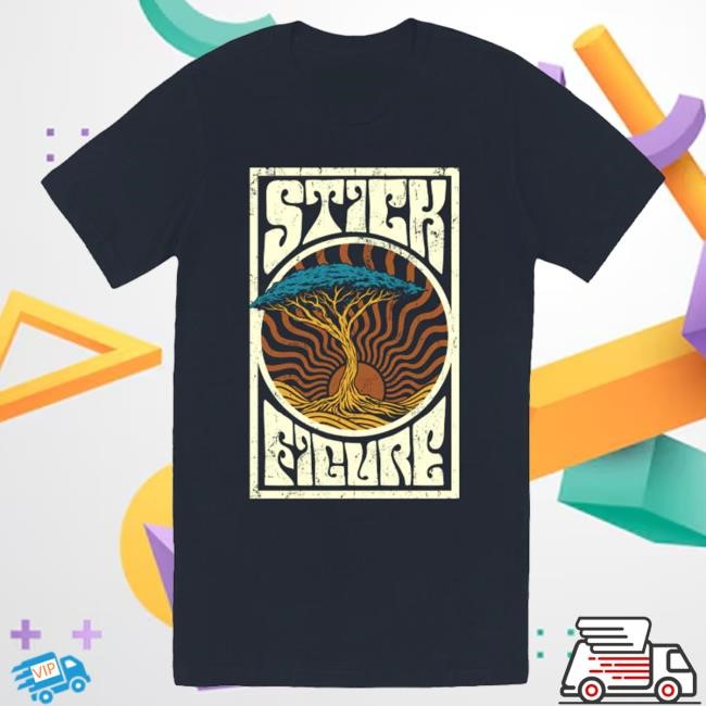 Stick Figure Sunrise Tree Top Shirt (Navy) Stick Figure Merch Store Official