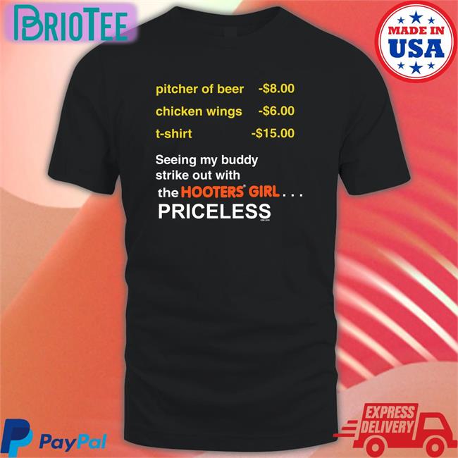 Pitcher Of Beer Chicken Wings Hooters Girl Tee Shirts