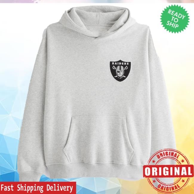 Official Abercrombie And Fitch Clothing Las Vegas Raiders Graphic Hooded Sweatshirt NFL by Abercrombie