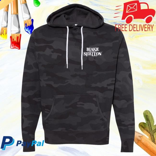 Official Blake Shelton Clothing Shop Store Blake Shelton Black Camo Hooded Sweatshirt