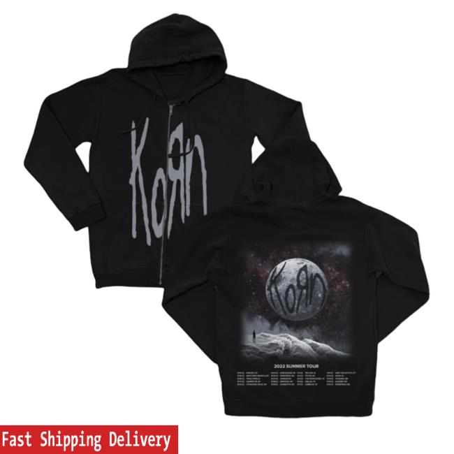 Official Korn Merch Moonwatcher Summer Tour Zip Up Sweatshirts