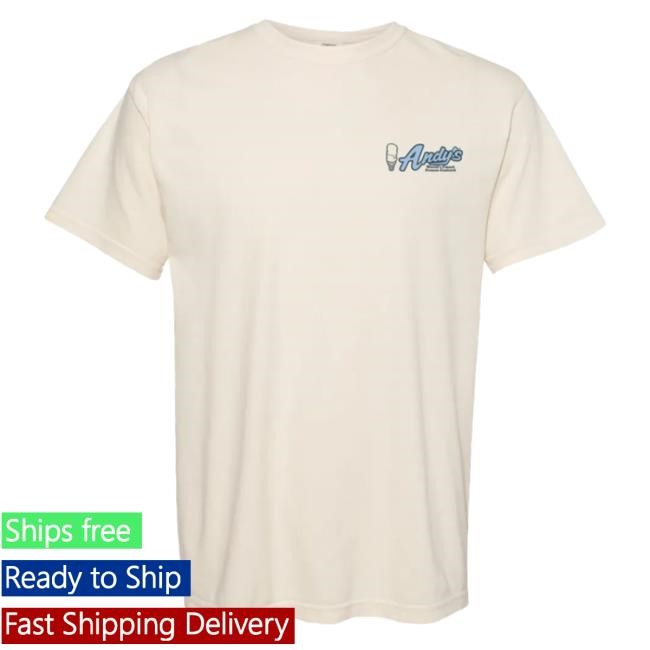 Official Andy's Frozen Custard Andy's Comfort Colors Hugh New Shirt -Ivory