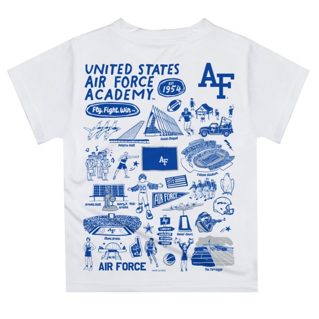 Goairforcefalcons Toddler Vive La Fete White Air Force Falcons Impressions Artwork Shirt
