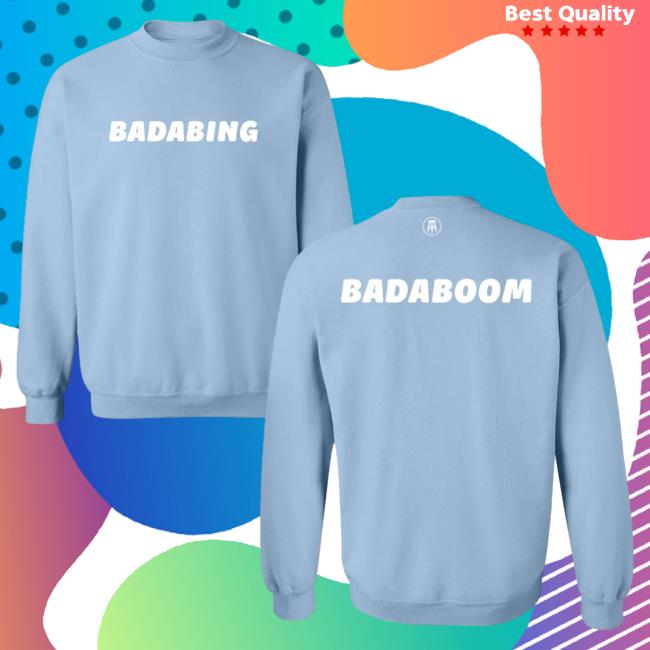 Official Barstool Huskies Merch Store Barstool Sports BADABING Pull Over Hoodie Light Blue Barstoolhuskies Apparel Clothing Shop
