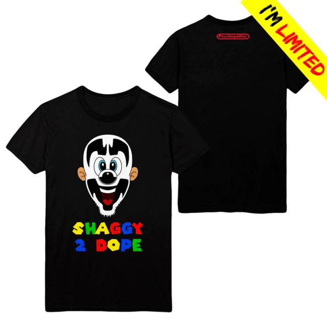 Official Icp Merch Clothing Store Insane Clown Posse Super Shaggy 2 Dope Black New Shirt