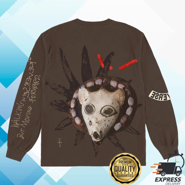 Official Travis Scott Merch Store Travis Scott Reverse Jack Long Sleeve Tee Shirt Brown TravisScott Shop