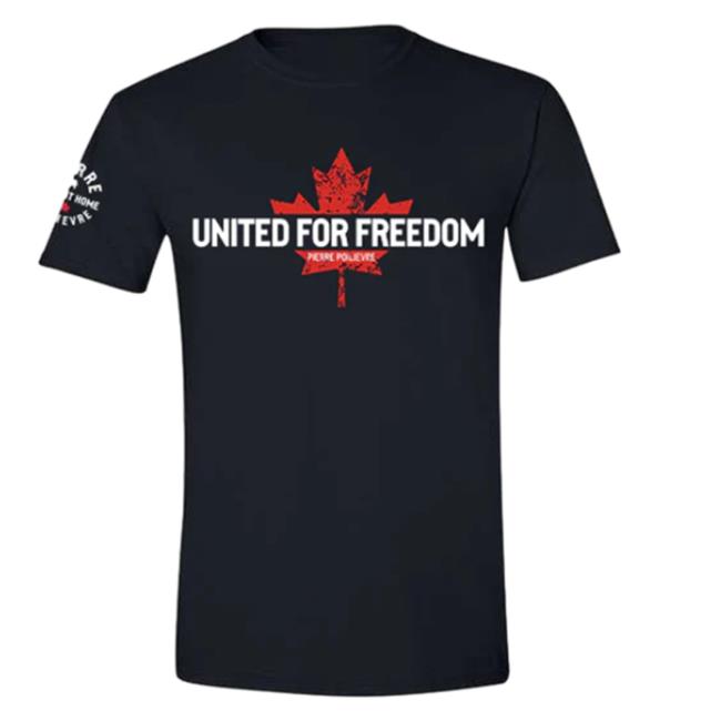 Official Pierre Poilievre Conservative Party Of Canada Unisex United For Freedom Top Shirt Black
