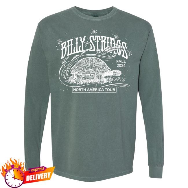 Official Billy Strings Merch Store Shop Billy Strings Turtle Long Sleeve T-Shirt with Dates (Brian Morgante / Flesh & Bone)