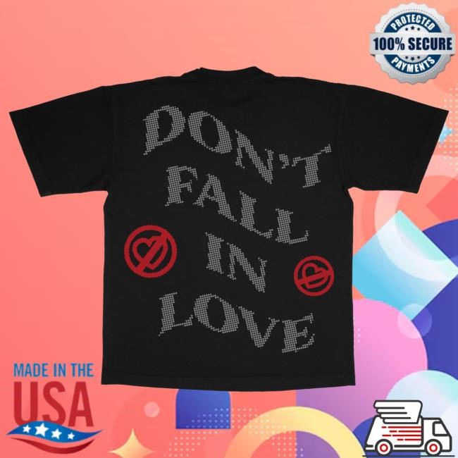 Official Fuerza Regida Merch Store Stone - Black S/S Hot Shirt Dont Fall In Love Merch