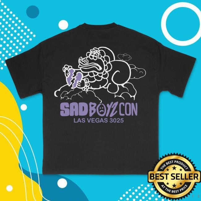 Official Sad Boyz Merch Sad Boyz Dragon Cloud Tee Black - Purple Print