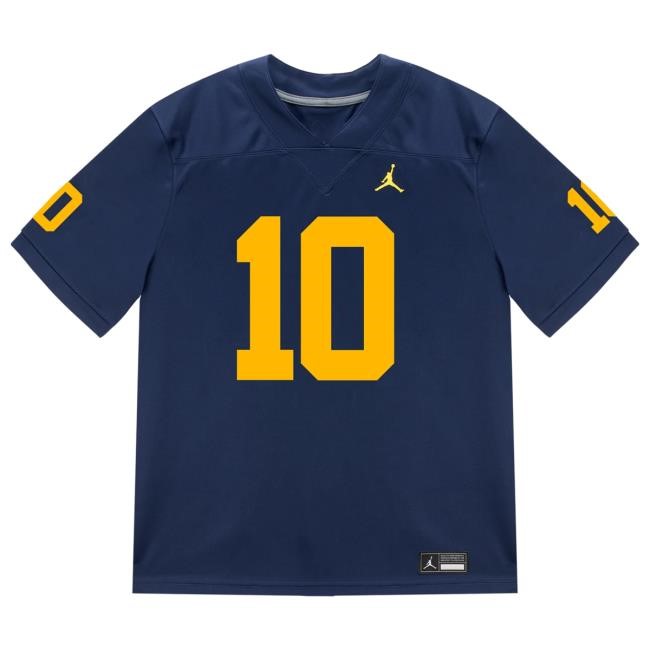 The M Den Michigan Wolverines #10 Zeke Berry Student Athlete Blue Football Jersey Tees The M Den Michigan Wolverines #10 Zeke Berry Student Athlete Blue Football Jersey Tee