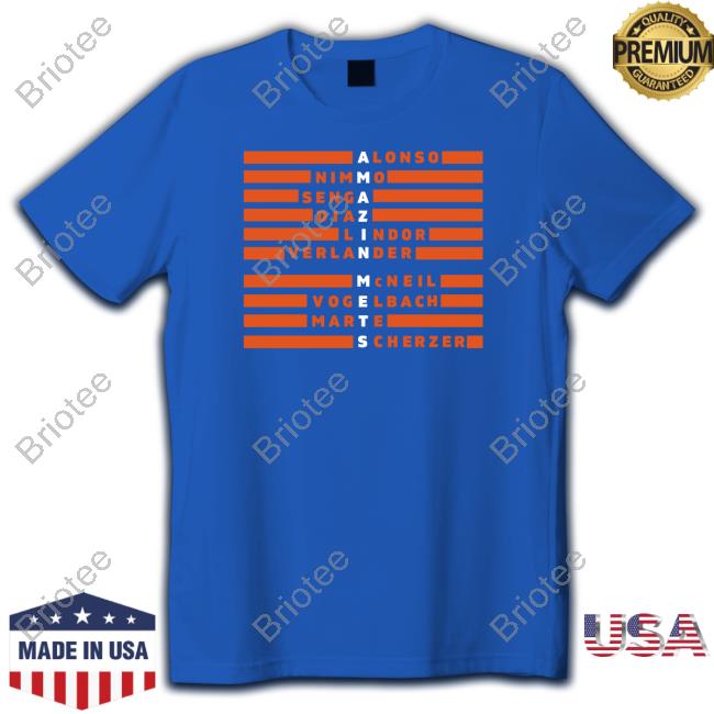 Official Amazin Mets Alonso Nimmo Senga Diaz Lindor Verlander Mcneil Vogelbach Marte Scherzer T-Shirt