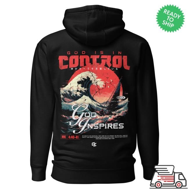 Official God Inspires Clothing Store 'The Great Wave' Classic Hooded Sweatshirt