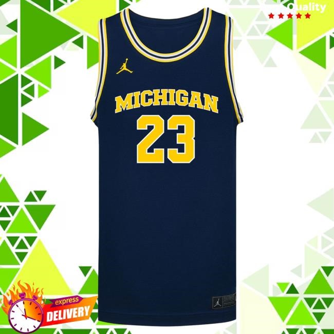 Michigan Wolverines #23 Yaxel Lendeborg Student Athlete Blue Basketball Jersey Tee | The M Den Official Merch Store Shop