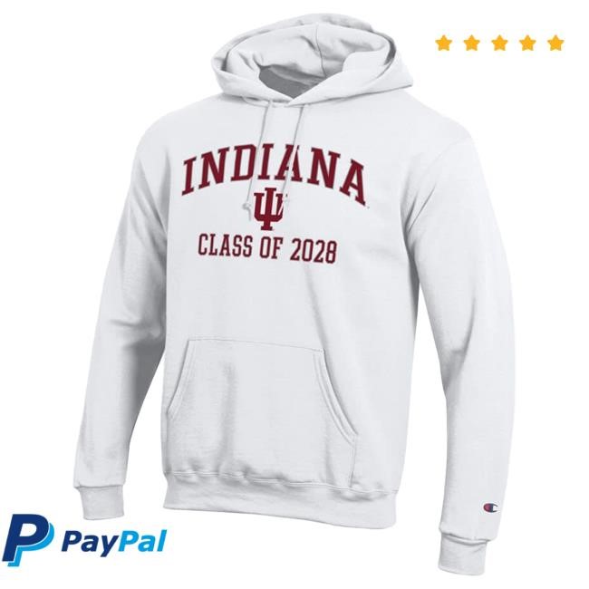 Official Shop Big Ten Store Mens Indiana Hoosiers Crimson Champion Font Class of 2028 Powerblend Hood