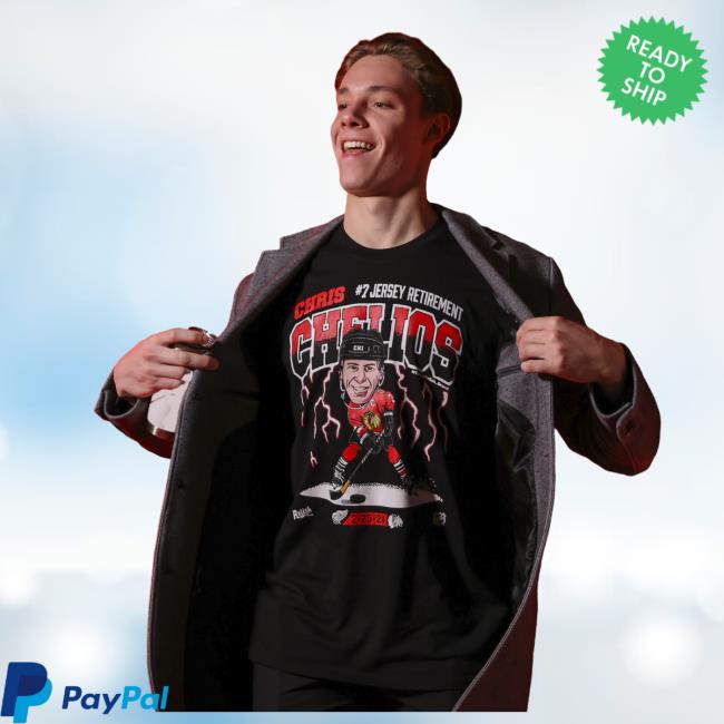 Chris Chris Chelios #7 Jersey Retirement Relish 2-25-24 T-Shirt Chicago Blackhawks