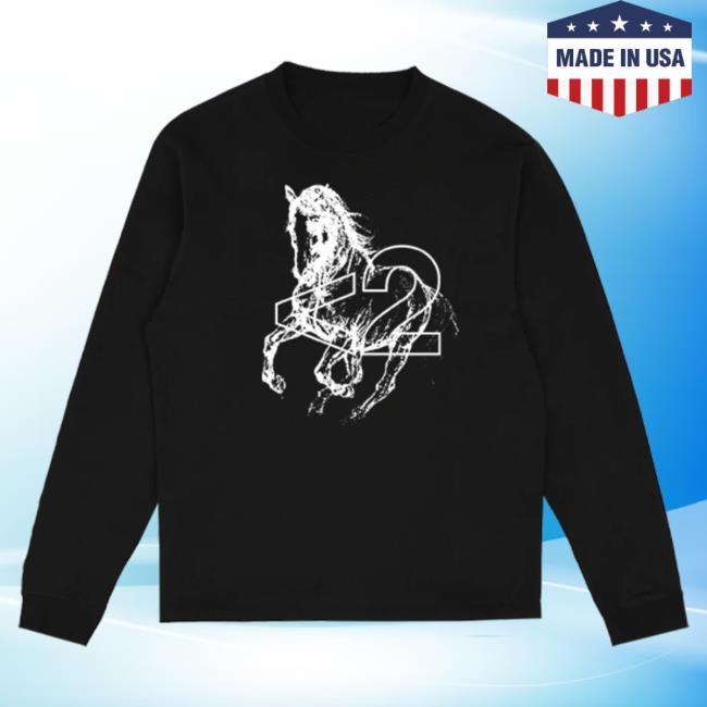 2Hollis Black Horse Long Sleeve T-Shirt