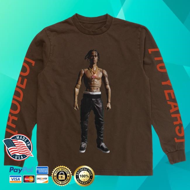 Official Travis Scott Merch Rodeo 10 Years Action Figure Long Sleeve T-Shirts TravisScott