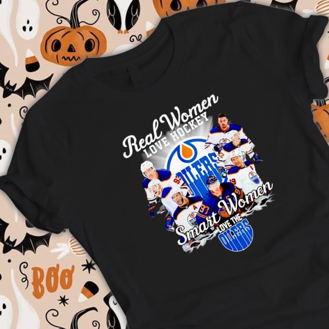 Awesome edmonton Oilers Real women love hockey smart women love the Edmonton Oilers Long Sleeve Tee