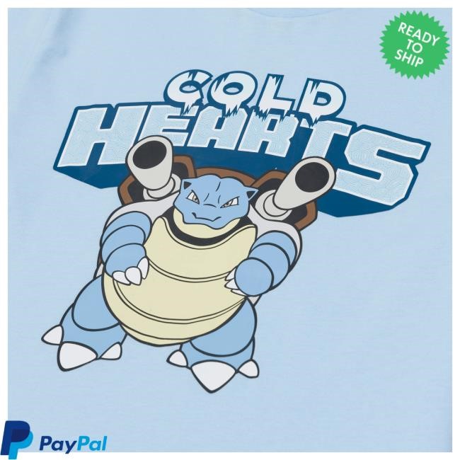 Official Overtime Tv Merch Store Shop OTE | Pokémon Cold Hearts Blastoise T-Shirts OvertimeTv