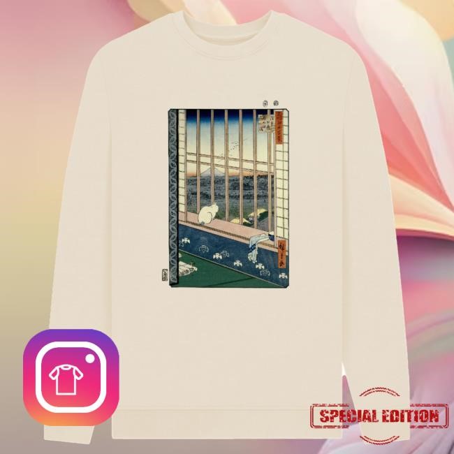 Hiroshige Rice Fields at Asakusa Unisex Crewneck Sweatshirt, Oat British Museum Store Shop Official Store Shop