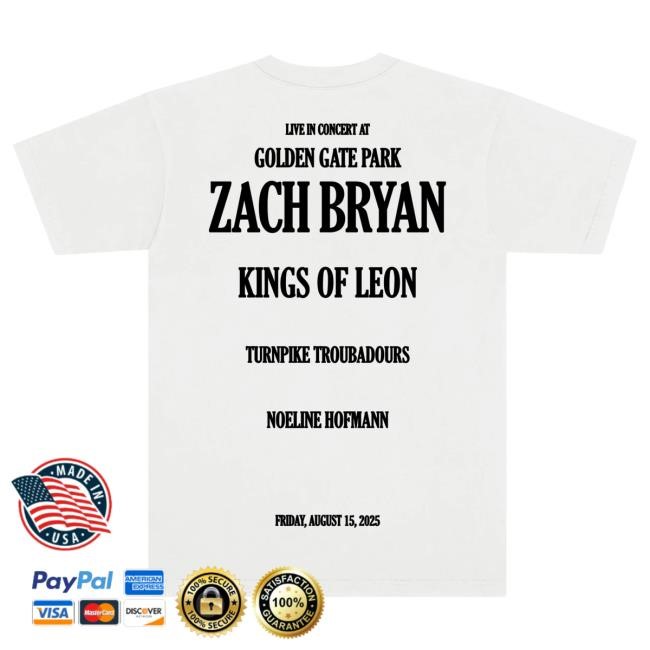 Official Zach Bryan Merch Store Shop Golden Gate Park Bridge Shirt