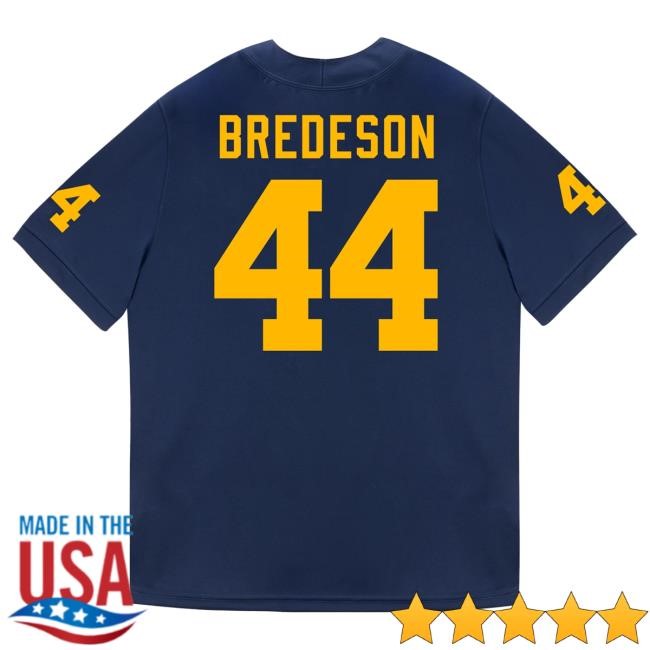 The M Den Michigan Wolverines #44 Max Bredeson Student Athlete Blue Football Jersey Tees