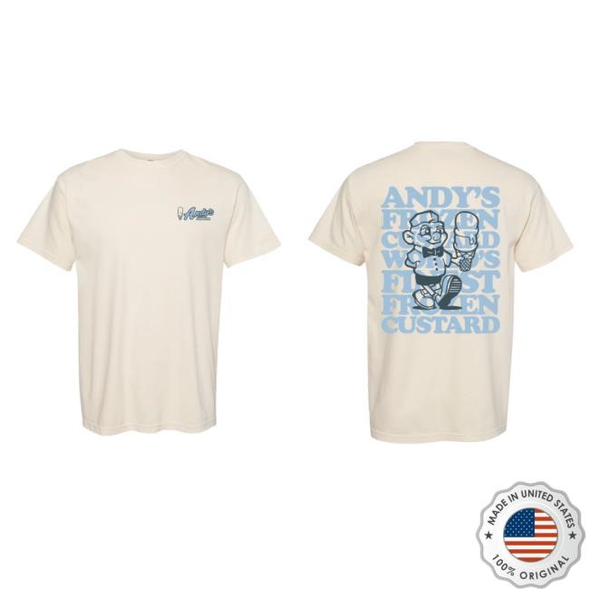 Official Andy's Frozen Custard Merch Andy's Comfort Colors Hugh Tshirt -Ivory Official Andy's Frozen Custard Andy's Comfort Colors Hugh Shirt -Ivory