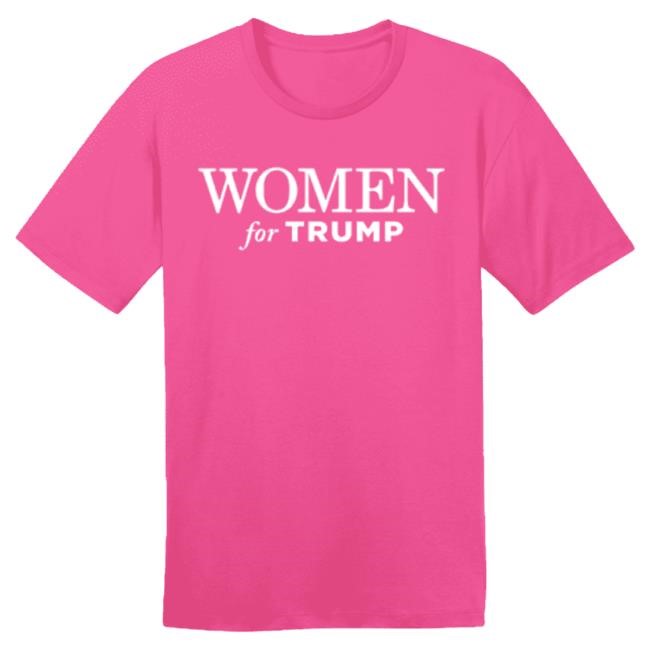 Official Donald Trump Merch Store Donald Trump Women For Trump Fuchsia Premium Cotton T-Shirt Donald Trump Apparel Clothing Shop DonaldTrump