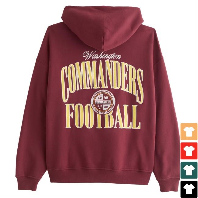 Official Abercrombie And Fitch Merch Washington Commanders Graphic Pullover Hoodie NFL by Abercrombie