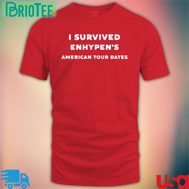 I Survived Enhypen's American Tour Dates Unisex Tee Shirt Black Hoonzism