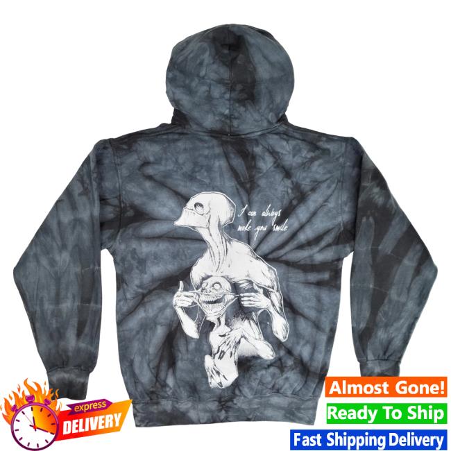 Official Any Means Necessary Clothing I Can Always Make You Smile Tie Dye Sweatshirt Spider Black