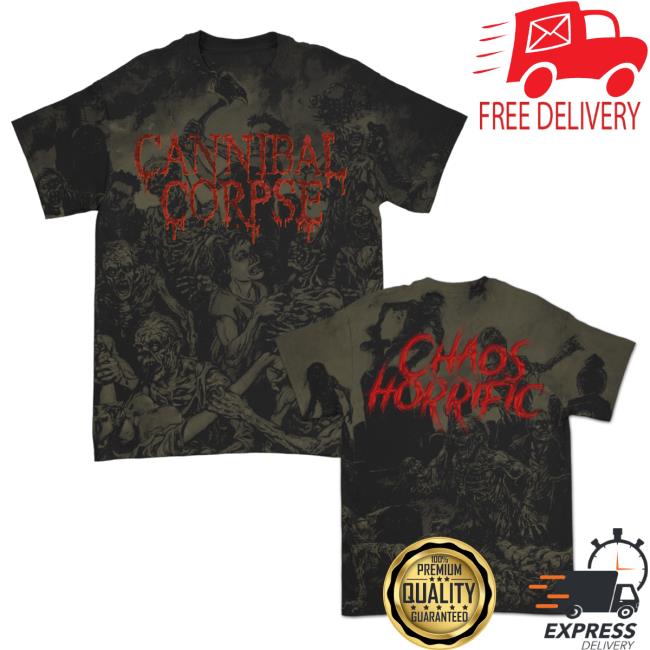 Official Kings Road Merch Store Cannibal Corpse Chaos Horrific All Over Print Popover Shirt (Black) Kings Road Shop CannibalCorpse