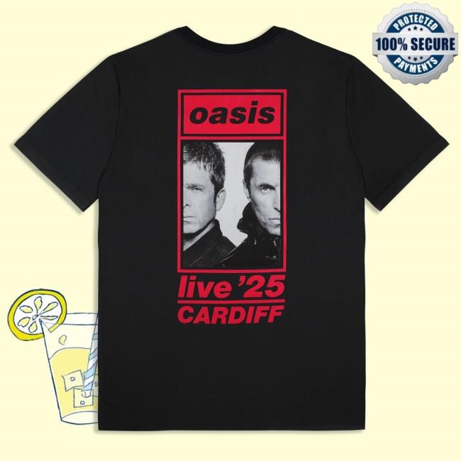 Official Oasis Store Live '25 Cardiff Event 4th July Shirt Black