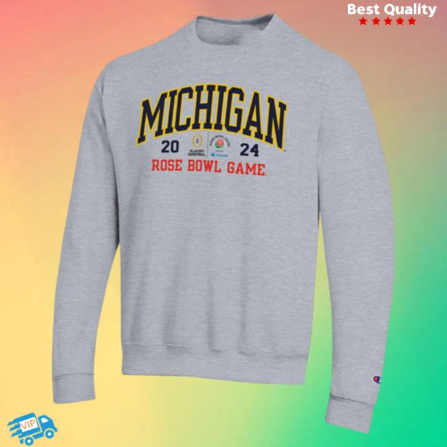Official Mden Merch Store The M Den Champion University Of Michigan Football College Football Playoff 2024 Rose Bowl Game Granite Sweaters Mden Apparel